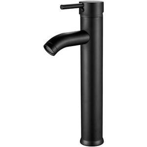 Tinor - Black Basin Mixer Tap, High Bathroom Faucet, Single Lever Bathroom Mixer Tap, Adjustable Hot and Cold Basin Faucet, Solid Brass