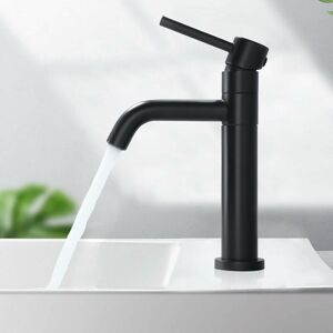 Dewdat - Black Bathroom Faucet, Brass Basin Sink Mixer Tap, 360° Swivel Bathroom Mixer Tap, Anti-Splash