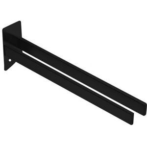 Cyslmuk - Black Double Arm Swivel Towel Rack, Stainless Steel Wall Mounted Bathroom Towel Holder with Drilling