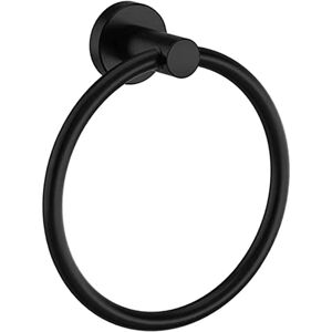 Linghhang - Black Frosted Towel Ring, 304 Stainless Steel Wall Mounted Towel Ring, Round Towel Holder for Bathroom, Kitchen