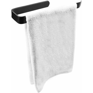 Dewdat - Black Hand Towel Holder, Self Adhesive & Wall Mounted Bathroom Towel Rail Aluminum Alloy Bath Towel Hanger no Drilling Bathroom Towel Rod