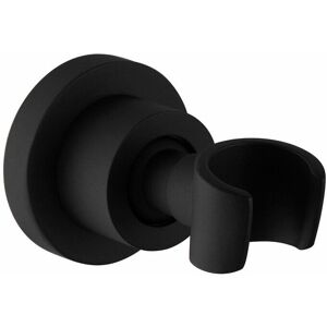 DEWDAT Black Handheld Shower Holder Shower Head Holder Stainless Steel 360° Rotation Shower Head Holder Wall Mount Round Hand Shower Holder Hand Shower