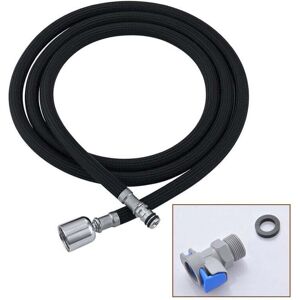 ZVD - Black Kitchen Faucet Replacement Hose, M15 x 1 mm x G1/2, Expandable Faucet Hose for Kitchen Sink with Quick Connect, 150 cm Nylon Hose/1.5 m