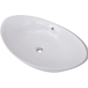 Vidaxl - Luxury Ceramic Basin Oval with Overflow 59 x 38,5 cm