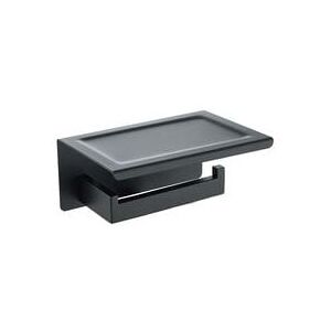 ZVD - Black painted wall mounted toilet paper holder with phone holder