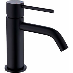 Alwaysh - Black Single Hole Bathroom Faucet, Brass Single Handle Basin Faucet with Water Supply Hose, Black Basin Faucet