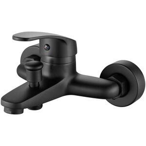 Tinor - Black Single Lever Bath Shower Mixer Tap, Wall Mounted Bathtub Faucet, Bathtub Mixer Shower Tap, 1/2' Threaded Hose Connector