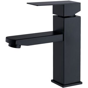 Cyslmuk - Black Stainless Steel Square Handle Basin Faucet, Hot and Cold Water Detachable Hand Washing Faucet-Vanity Sink Faucet