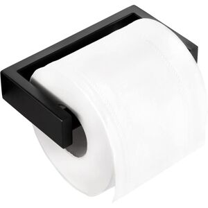 Linghhang - Black toilet paper holder, bathroom toilet paper holder, stainless steel spring, engraved font finish, wall hanging