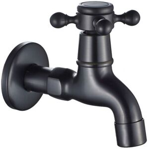 CYSLMUK (Black) Vintage Cold Water Faucet with Single Handle G1/2 Interface - Wall Mounted Mop Faucet for Bathroom Sink