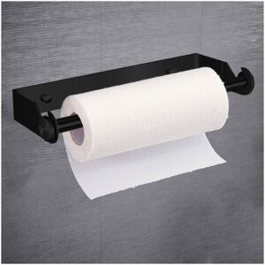 Cyslmuk - Black Wall Mounted Paper Towel Holder 27cm Stainless Steel Kitchen Paper Holder Toilet Paper Holder