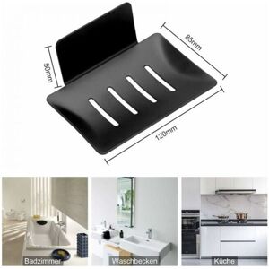 YMYNY Black) Wall Mounted Soap Holder No Drilling Self Adhesive Stainless Steel Shower Soap Dish inox Soap Holder for Storing Sponges, Brushes, Soap for