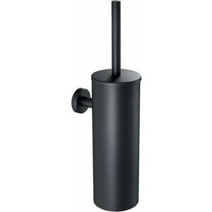 DEWDAT Black wall mounted toilet brush with toilet brush holder, 304 stainless steel bathroom toilet brush with long handle, Toilet brush with antibacterial