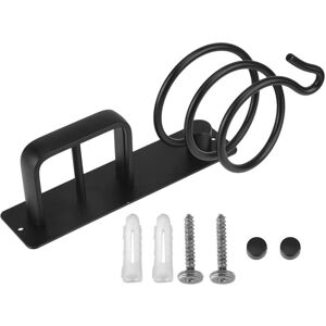 (Black)Hair Dryer Holder Hair Straightener Stand with Cable Management, Aluminum Wall Mount Hair Dryer Organizer Rack for Bathroom Bedroom Hotel