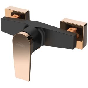 INVENA Black/Rose Gold Shower Mixer Valve Single Lever Wall Mounted