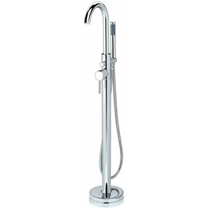 Nes Home - Blossom Modern Chrome Round Floor Mounted Freestanding Bath Shower Mixer Tap