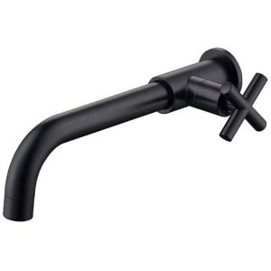 YMYNY Brass Basin Mixer Tap Cold Water Faucet Wall Mount Cold Water Wall Mount Bathtub Faucet 1/2 Inch Wall Mount Accessory Matte Black mumu