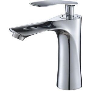 SHUNLI Brass Bathroom Faucet, Hot and Cold Water Sink Mixer Tap, Elegant Bathroom Accessories, Single Handle Chrome Basin Faucet