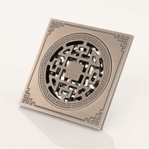 Ymyny - Brass Shower Drain 10x10 Shower Channel Bathroom Anti-Odor Antique Shower Drain