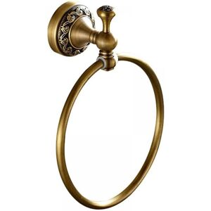 Linghhang - Brass Towel Ring, Retro Round Towel Holder, Wall Mounted Towel Rack, Bathroom Hardware, Classic Wavy Base