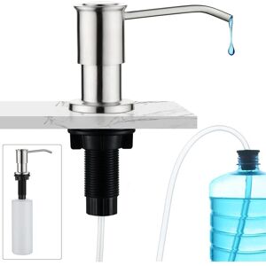 Linghhang - Built-in Soap Dispenser Brushed Silver, Kitchen Sink Soap Dispenser, Built-in Soap Dispenser with 500ML Bottle and 1.2m Extension Set,