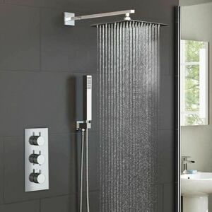 Nes Home - Calla Round Concealed Thermostatic Mixer Valve Hand Held 300mm Shower Head Set