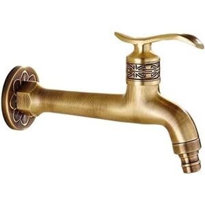 Ccykxa - 1 Piece Long Faucet Antique Brass Cold Water Tap Bathroom Faucet Mop Pool Washing Machine Garden Decoration Garden Hose Faucet