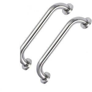 Ccykxa - 2pcs 25cm Shower Grab Bar Stainless Steel Bathtub Handle Towel Rails Shower Handle Wall Mounted Safety Bars for Children Pregnant Disabled
