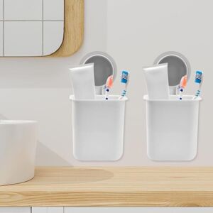 Ccykxa - 2PCS White Wall Mounted Toothbrush Holder Toothbrush and Toothpaste Holder Electric Toothbrush Storage Adhesive Toothbrush Holder with