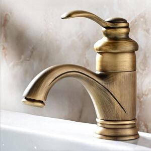 Ccykxa - Antique Bathroom Faucet, Retro Basin Mixer Tap, Nostalgia Brushed Brass Bathroom Faucet for Bathroom