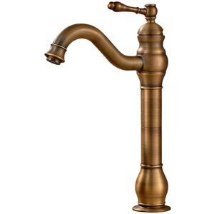 Ccykxa - Antique Brass Faucet, Tall Bathroom Faucet, Single Handle Mixer Tap, 360 Degree Swivel Sink Faucet, Bathroom Basin Faucet
