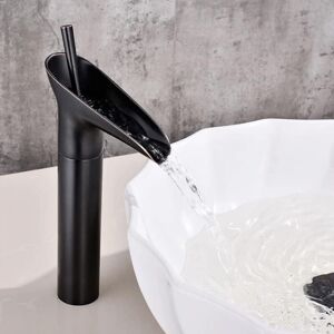 CCYKXA Basin Faucet,Waterfall Bathroom Faucet,Bathroom Mixer Tap,Vintage Black Single Lever Mixer Tap,Adjustable Hot and Cold Basin Mixer Tap,Chrome