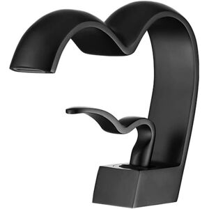 CCYKXA Creative Love Basin Faucet Waterfall Faucet Lrass Droth Deck Mount Cold Hot Water Bath Bownling Washing Sink Tub Tap, Easy Installation