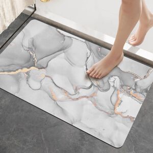 Ccykxa - Diatomite Bath Mat Non-Slip 40 x 60 cm, Super Absorbent Quick Dry, for Bathroom Doors, Living Room, Washable (Light Grey)