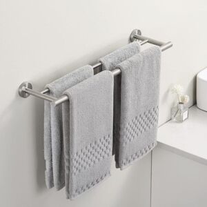 Ccykxa - Double Towel Rack Bathroom Towel Holder sus 304 Stainless Steel Wall Mounted Towel Bar 60CM Brushed,