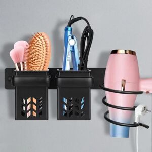 CCYKXA Hair Dryer Holder, Aluminum Hair Straightener Holder with abs Storage and Cable Tidy, Multifunctional Bathroom Rack for Storing Hair Dryer,