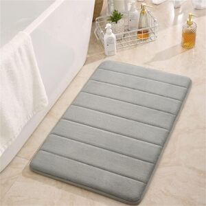 Memory Foam Bath Mat, Soft Non-Slip Bathroom Mat Machine Washable, Absorbent Bath Mat for Bathroom Bathtub (40x60CM,Grey) - Ccykxa