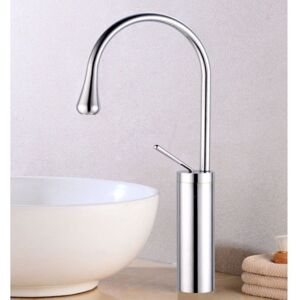 Ccykxa - Modern High Basin Faucet Single Handle Mixer Tap Creative Design for Bathroom Kitchen with G3/8 Hose Chrome