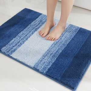 Non-Slip Bath Mat 40 x 60 cm, Blue Absorbent and Machine Washable Shower Mat, Extra Soft Bathroom Mat - Ccykxa