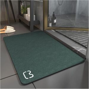 Non-Slip Bath Mat Super Absorbent Diatomite Bathroom Mat Microfiber Bathtub Mat Shower Mat Soft Quick Drying (60 90, Dark Green) - Ccykxa