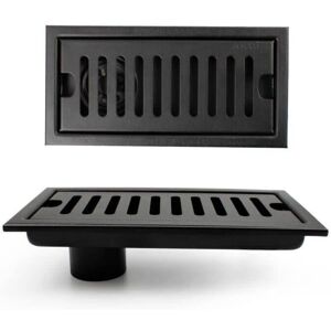 Ccykxa - Shower Grate, 20 x 10 cm Rectangular Floor Drain, Shower Channel, Black Floor Drain with Stainless Steel Grate, Suitable for Toilet,