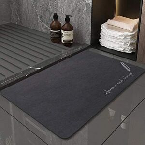 Ccykxa - 50 x 80 cm Non-Slip Super Absorbent Floor Mat - Thin Bath Mats - Washable Bathroom Mats - Shower Mat for Bathtub (Cloud Grey)