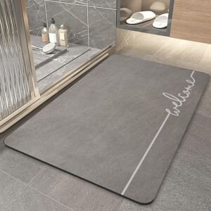 Super Absorbent Non-Slip Floor Mat Quick Dry Thin Bath Mats Washable Bathroom Rugs Bathtub Shower Mat (50 x 80 cm) - Ccykxa