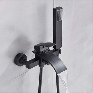 YMYNY Chrome Bathtub Faucets Bath Shower Set Waterfall Bathtub Mixer Tap Dual Control Wall Mounted Shower Faucet mumu