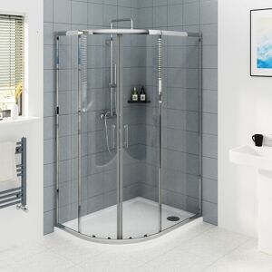 NRG - Chrome Framed Offset Quadrant Shower Enclosure Sliding Door 6mm Easy Clean Glass 1200 x 900mm