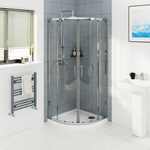 NRG Chrome Framed Quadrant Shower Enclosure Sliding Door 6mm Easy Clean Glass 800 x 800mm