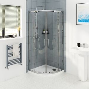 NRG - Chrome Framed Quadrant Shower Enclosure Sliding Door 6mm Easy Clean Glass 700 x 700mm