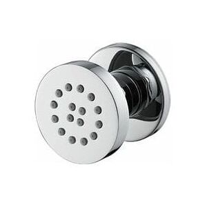 ZVD - Chrome Side Jets Adjustable Brass Body Jet Wall Mounted Round Nozzle Spray Shower Massage Jets for Bathroom Accessories, 50x50mm, 1 Pcs
