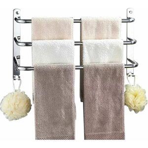 Dewdat - Chrome Towel Rack Towel Rack Stainless Steel Towel Shelf Bathroom Towel Rack Wall Mounted Towel Rack Approx 60CM