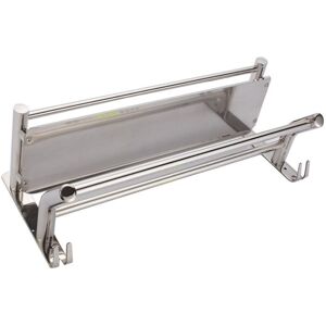 Linghhang - Chrome Towel Rack Towel Shelf Stainless Steel Towel Bars Bathroom Towel Shelf Towel Holder with Shelf and Wall Hook